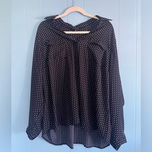 41HAWTHORN COLLARED BUTTON DOWN DOTTED BLOUSE
